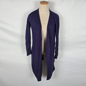 Premise Cardigan Women's Small Purple Open Knit Long Sleeve Long Length